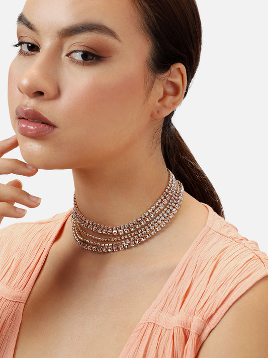 Gold Plated Party Designer Stone Necklace For Women