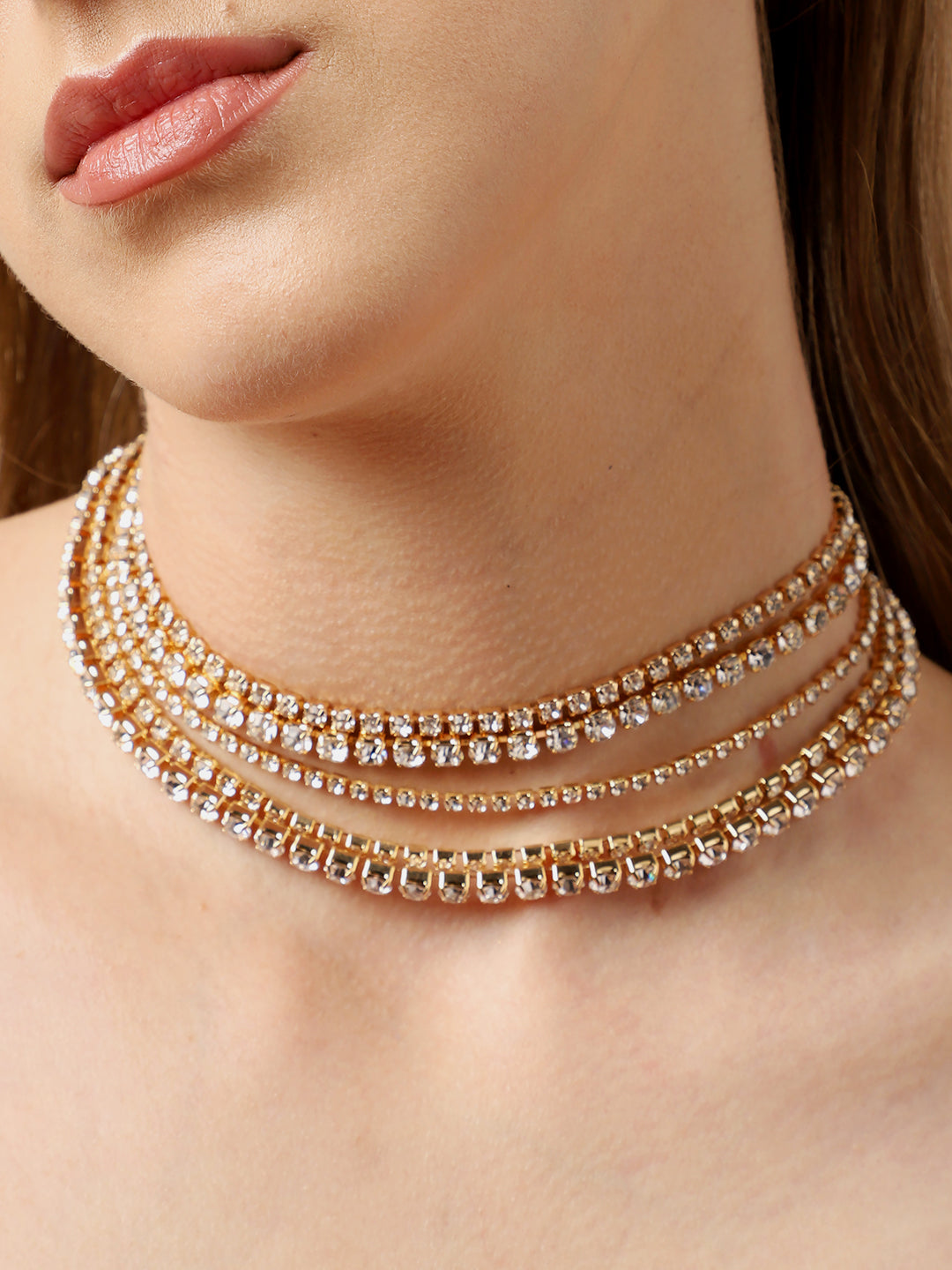 Gold Plated Party Designer Stone Necklace For Women