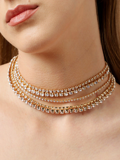 Gold Plated Party Designer Stone Necklace For Women