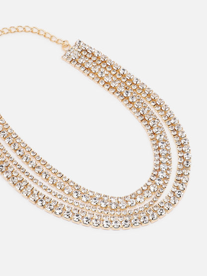 Gold Plated Party Designer Stone Necklace For Women