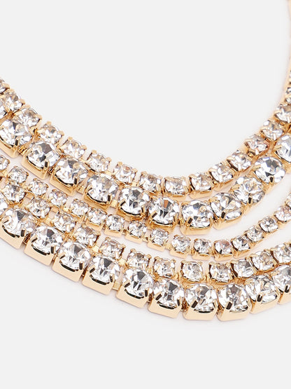 Gold Plated Party Designer Stone Necklace For Women