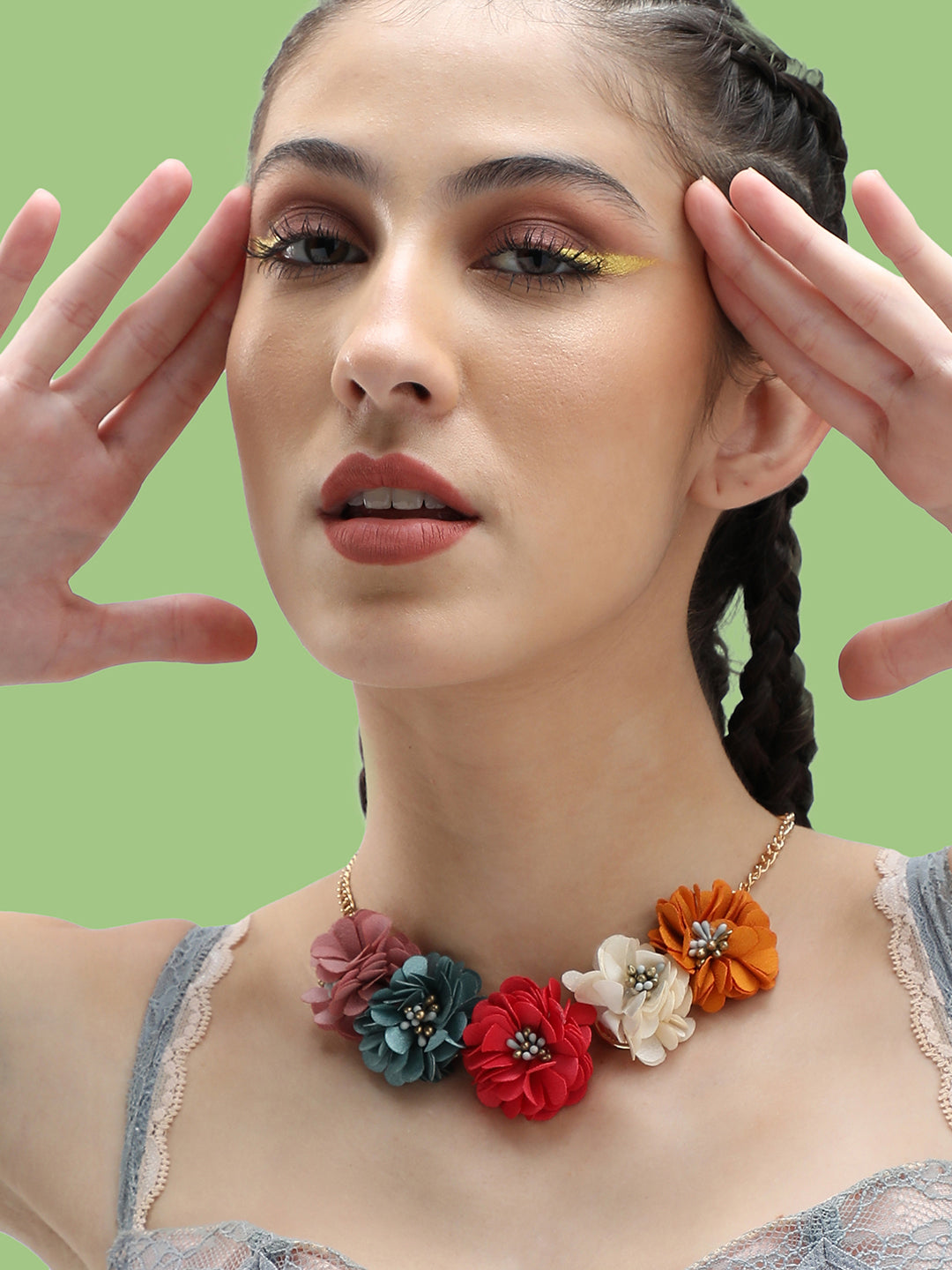 Gold Plated Party Designer Stone Necklace