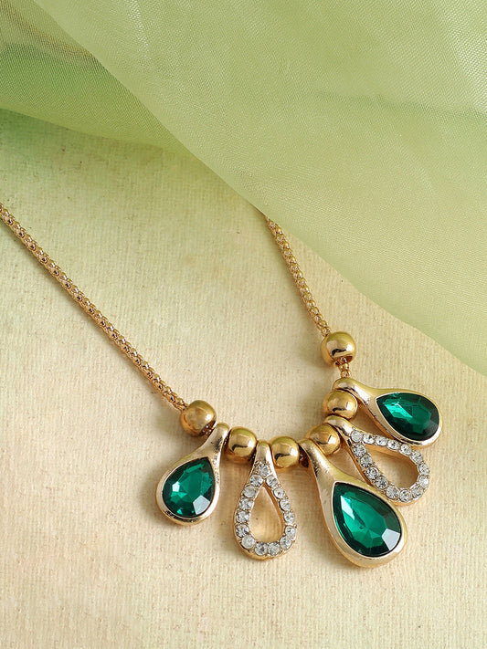 Gold Plated Party Designer Stone Necklace