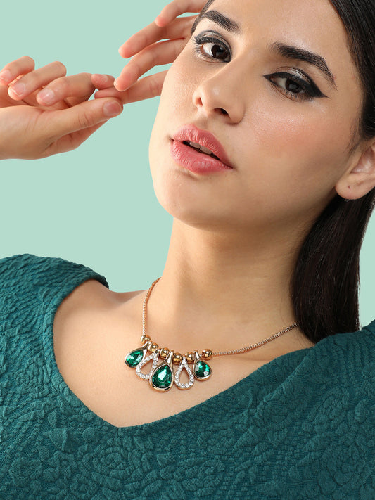 Gold Plated Party Designer Stone Necklace