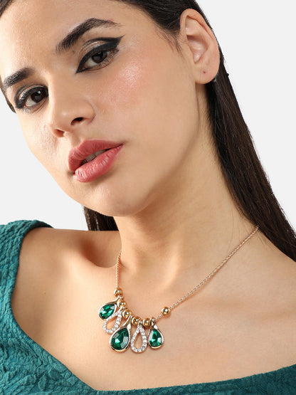 Gold Plated Party Designer Stone Necklace