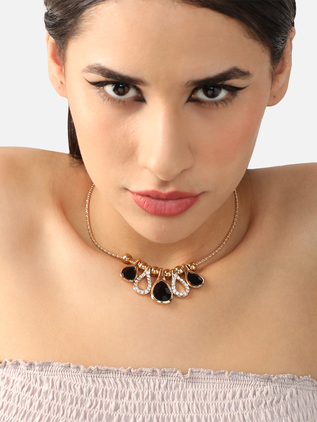 Gold Plated Party Designer Stone Necklace For Women