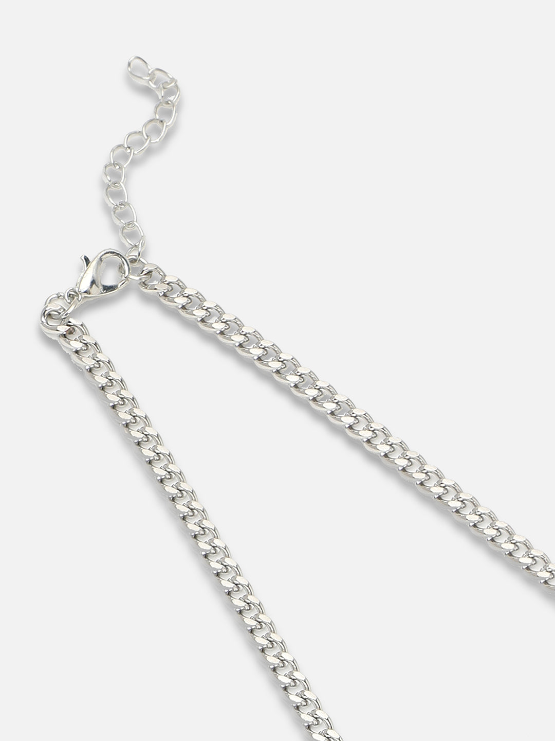 SILVER PLATED PARTY DESIGNER STONE NECKLACE FOR WOMEN
