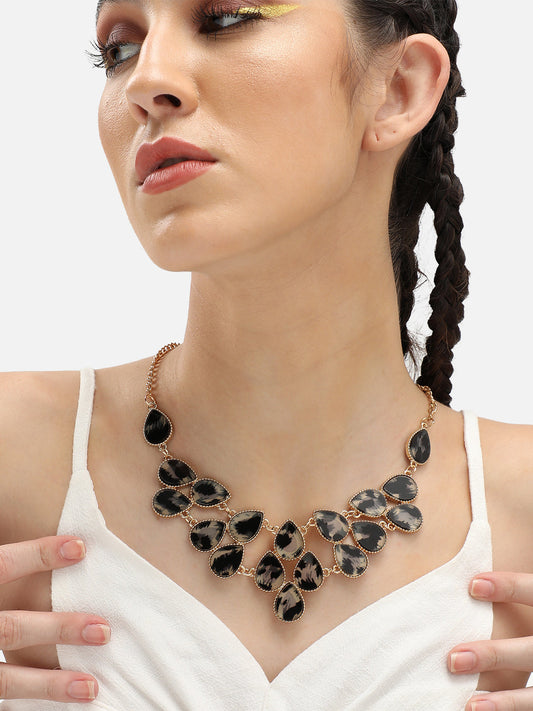 Gold Plated Party Designer Stone Necklace For Women