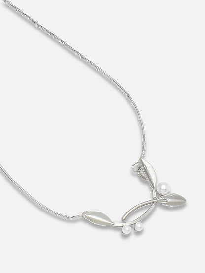SILVER PLATED PARTY DESIGNER STONE NECKLACE AND EARRING SET FOR WOMEN