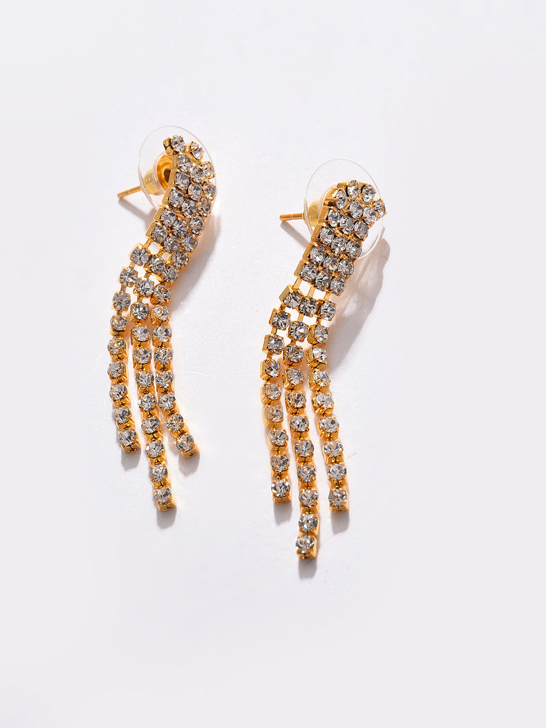 PACK OF 3 GOLD PLATED AMERICAN DIAMOND NECKLACE AND EARRING SET