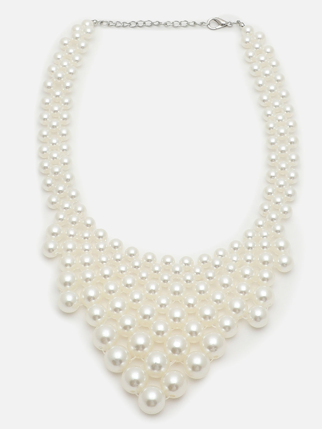 GOLD PLATEDPEARL CHOKER NECKLACE WITH EARRINGS FOR WOMEN AND GIRLS
