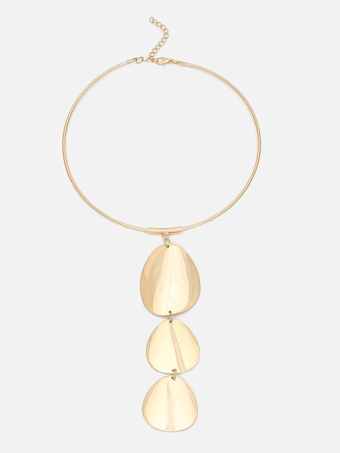 GOLD PLATEDPEARL CHOKER NECKLACE WITH EARRINGS FOR WOMEN AND GIRLS