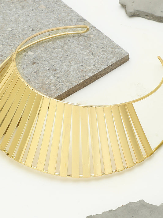 GOLD PLATED CHOKER NECKLACE WITH EARRINGS FOR WOMEN AND GIRLS
