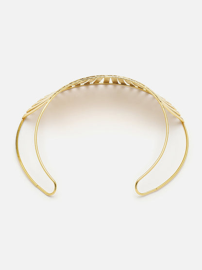 GOLD PLATED CHOKER NECKLACE WITH EARRINGS FOR WOMEN AND GIRLS