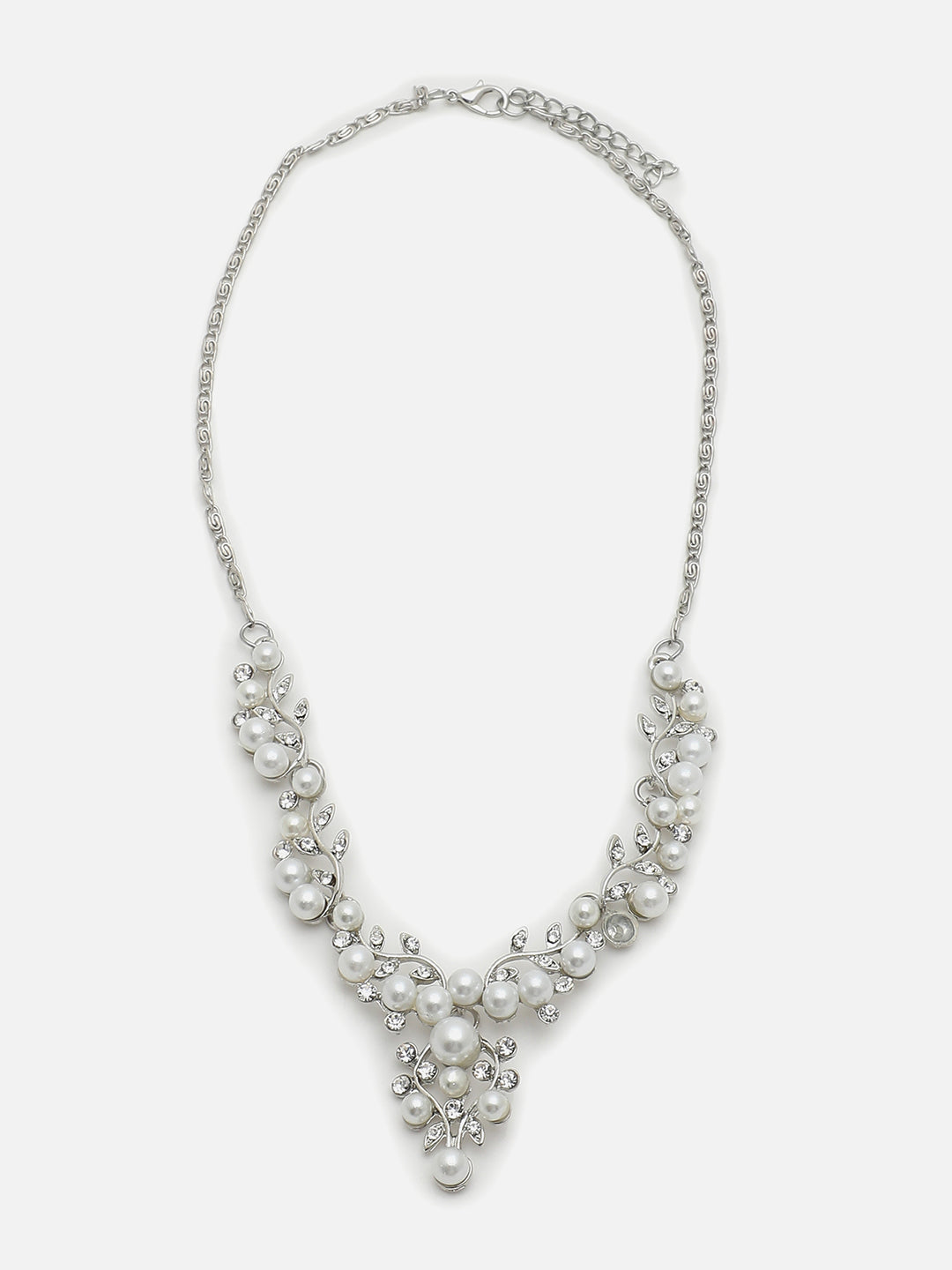 GOLD PLATED PEARL NECKLACE AND EARRINGS SET FOR WOMEN