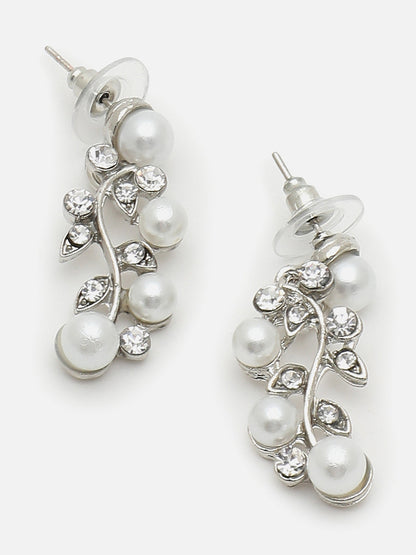 GOLD PLATED PEARL NECKLACE AND EARRINGS SET FOR WOMEN