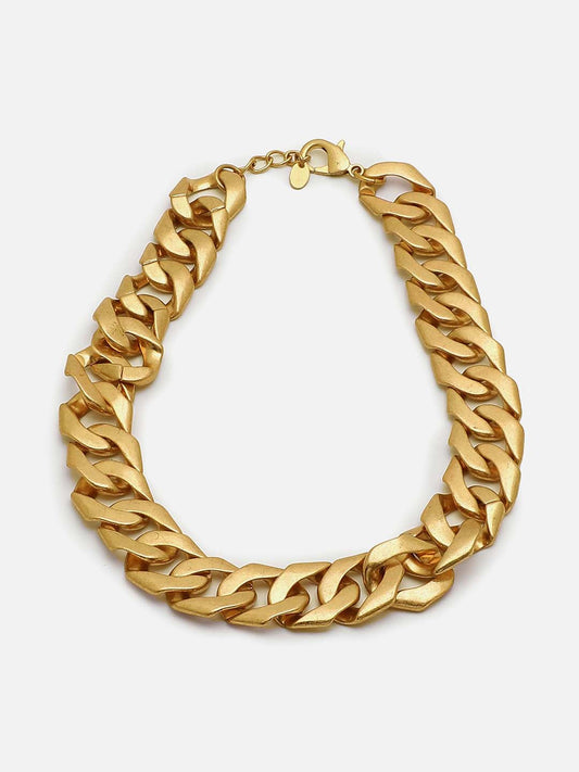 GOLD PLATED CHOKER NECKLACE WITH EARRINGS FOR WOMEN AND GIRLS