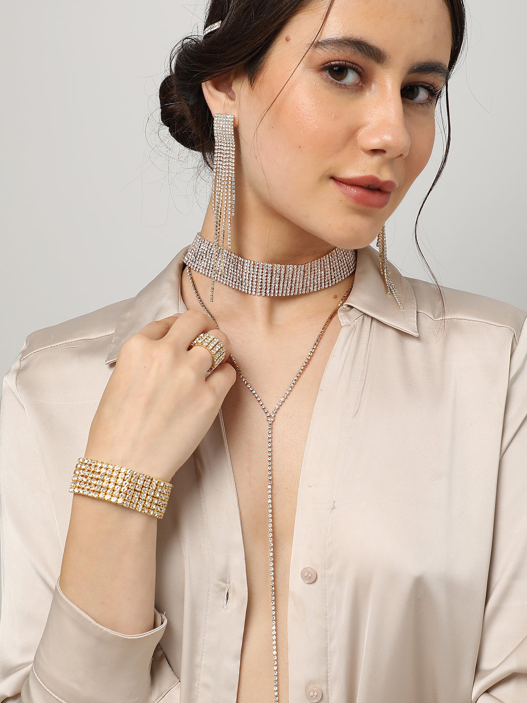 GOLD PLATED MULTICOLOUR CHAIN NECKLACE FOR WOMEN AND GIRLS