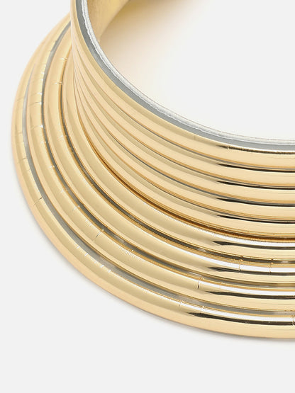 GOLD PLATED CHOKER NECKLACE WITH EARRINGS