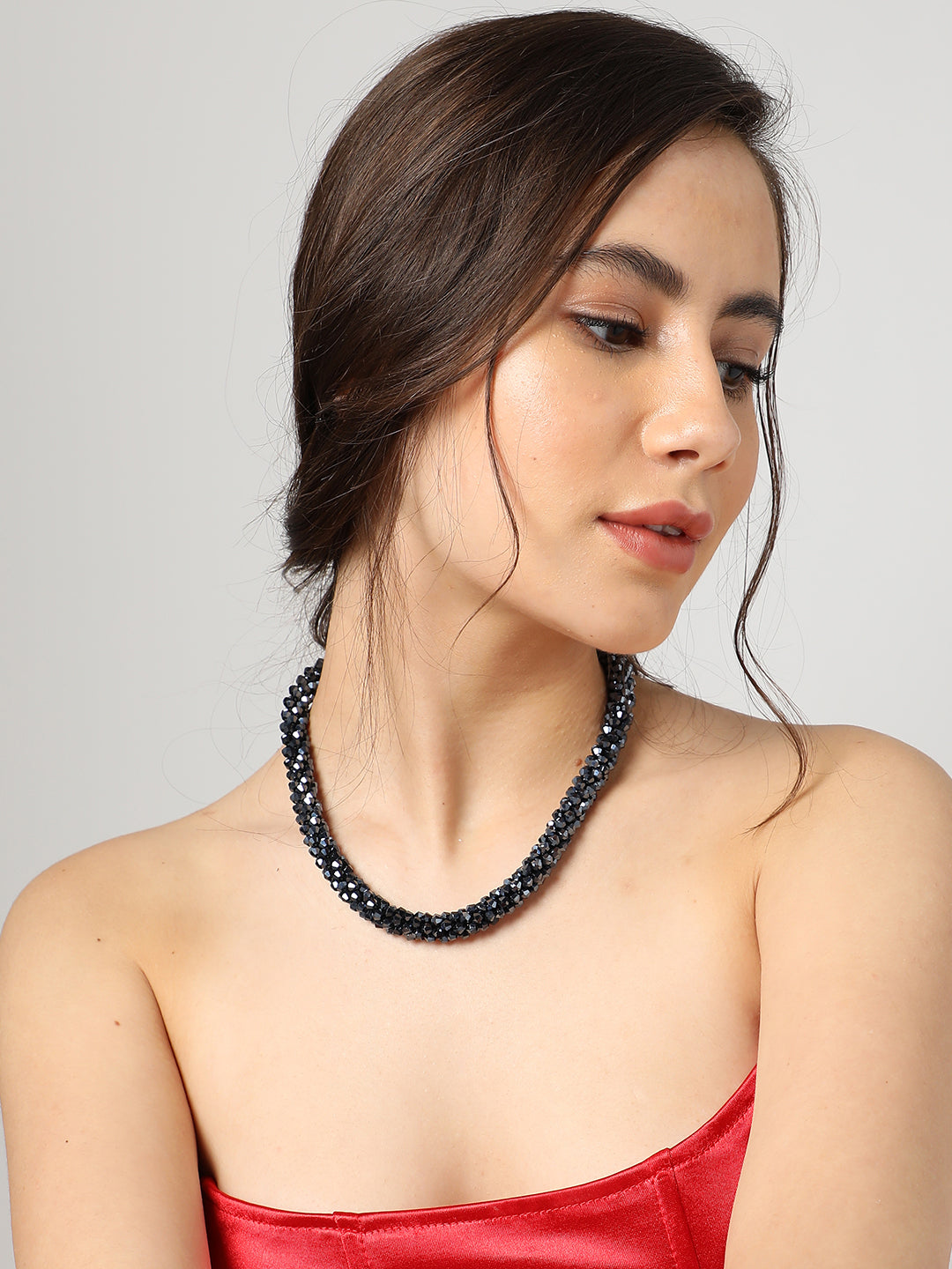 Silver Plated Designer Stone Necklace