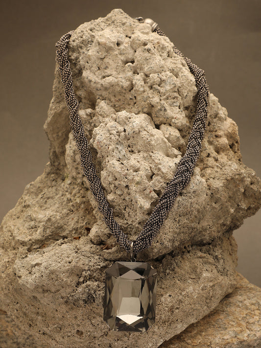 Silver Plated Designer Stone Necklace