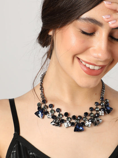 Silver Plated Designer Stone Necklace