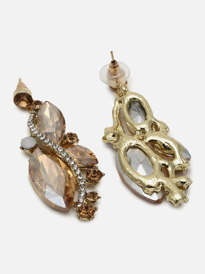 Gold Plated Designer Stone Necklace and Earring Set