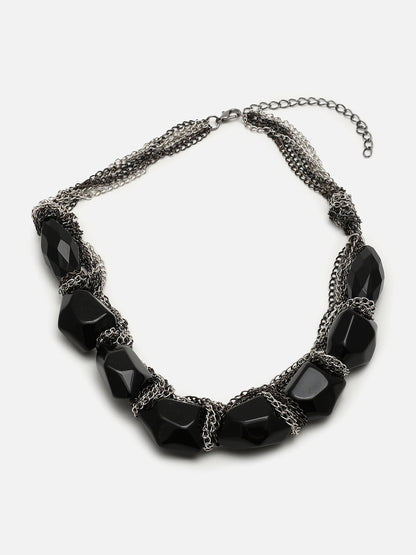 Silver Plated Designer Stone Necklace