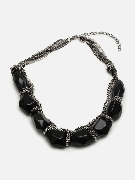 Silver Plated Designer Stone Necklace