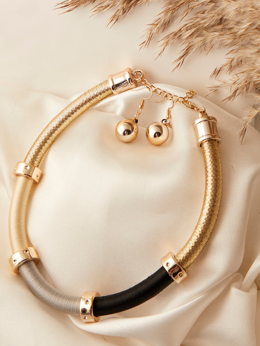 Gold Plated Designer Necklace and Earring Set