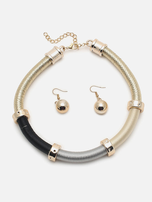 Gold Plated Designer Necklace and Earring Set