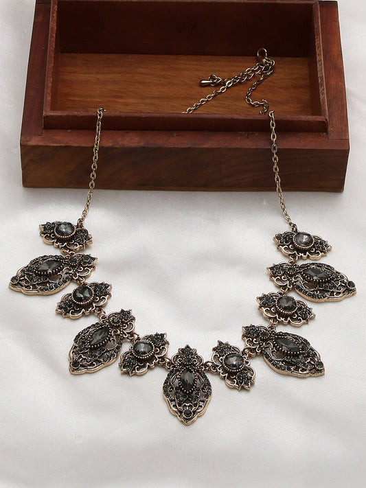 Silver Plated Designer Stone Necklace
