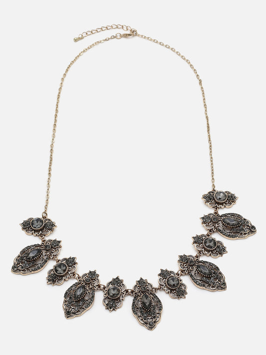 Silver Plated Designer Stone Necklace