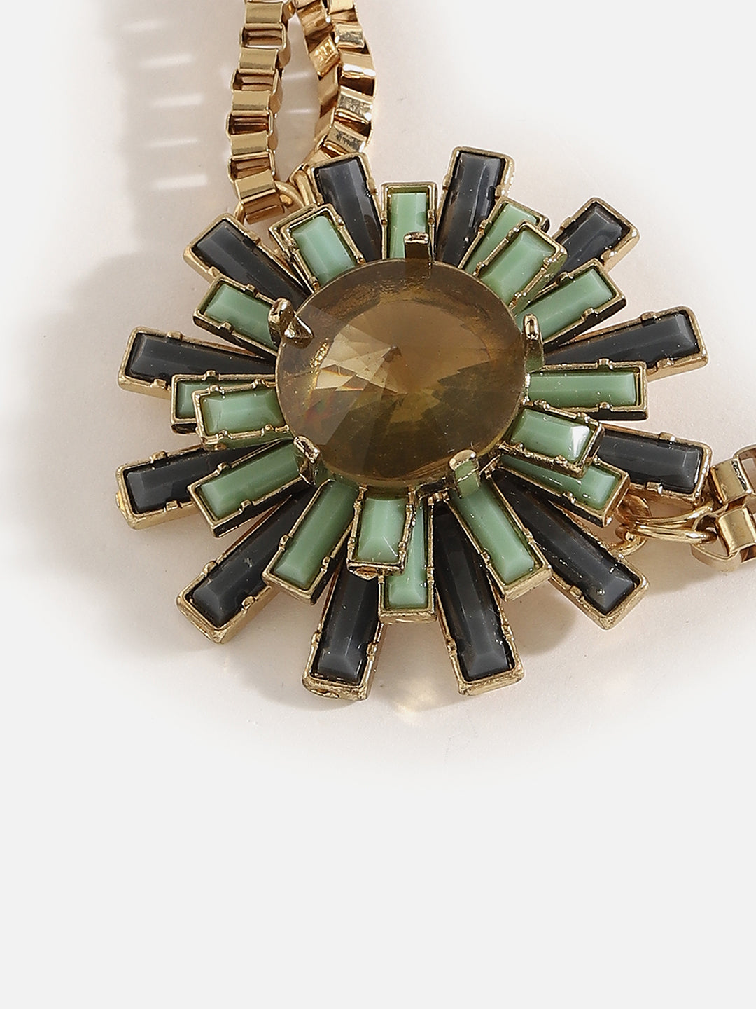 GOLD PLATED MULTI-COLOUR STONE DESIGNER NECKLACE FOR WOMEN AND GIRLS