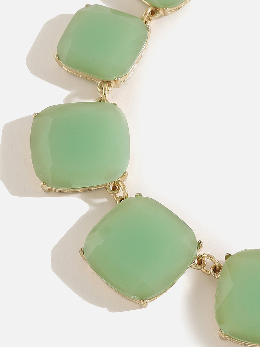 GOLD PLATED GREEN COLOUR STONE DESIGNER NECKLACE FOR WOMEN AND GIRLS