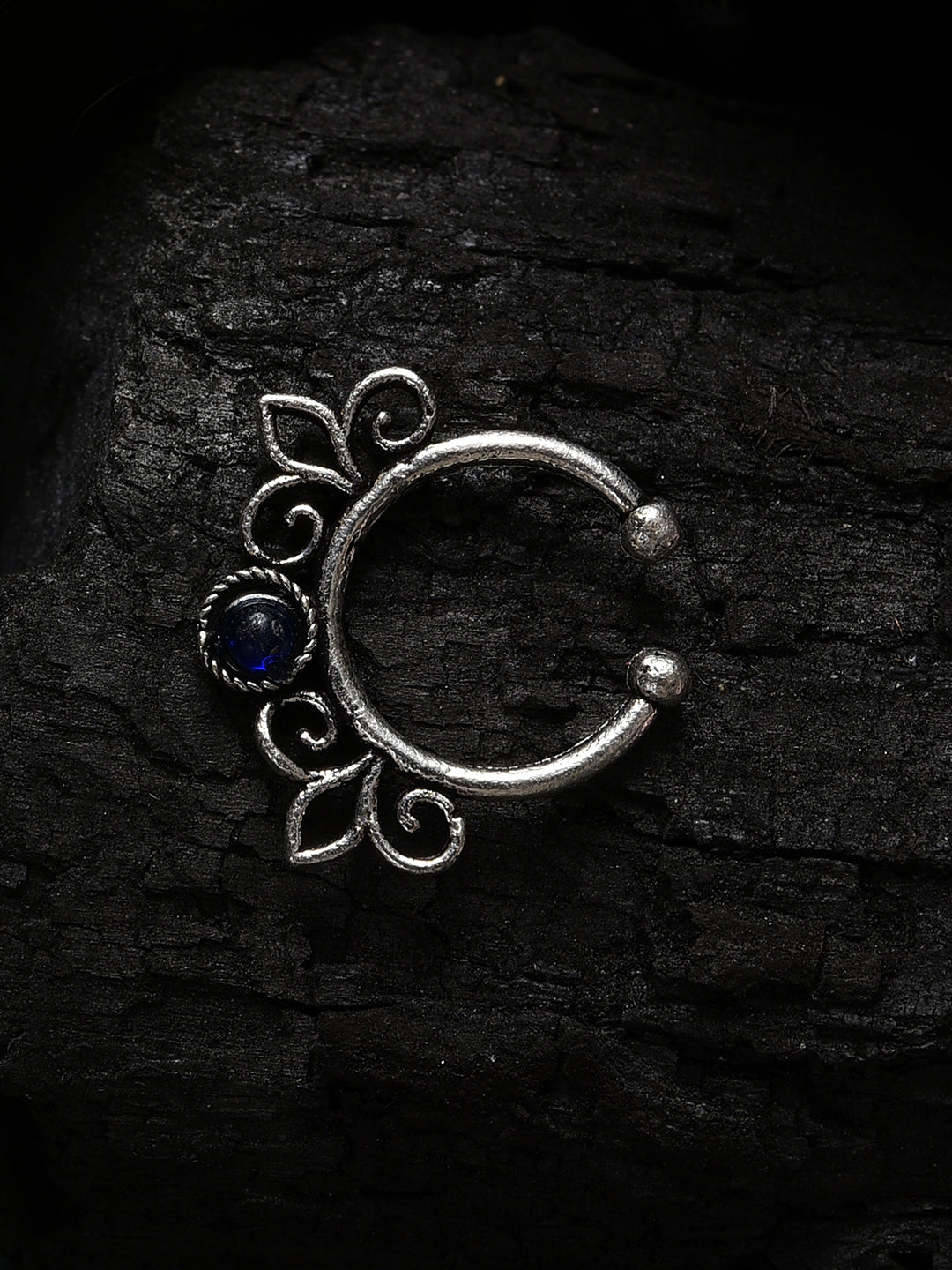 BLUE STONE ADJUSTABLE BOHO NOSE PIN