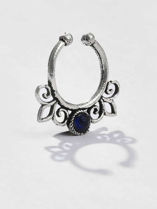 BLUE STONE ADJUSTABLE BOHO NOSE PIN