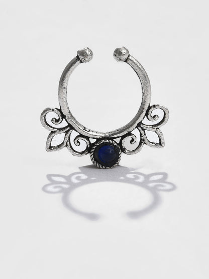 BLUE STONE ADJUSTABLE BOHO NOSE PIN