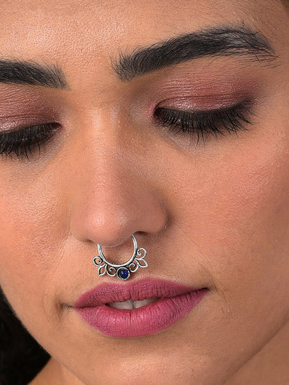 BLUE STONE ADJUSTABLE BOHO NOSE PIN