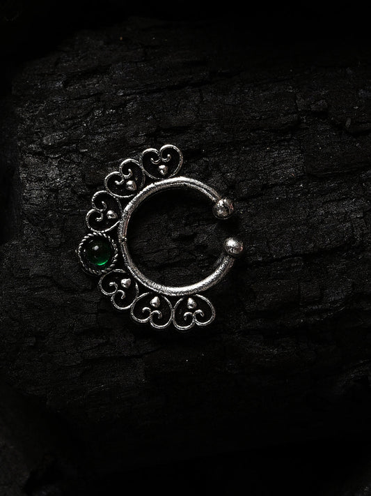 GREEN STONE BOHO NOSE PIN