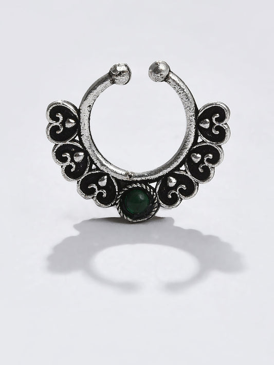 GREEN STONE BOHO NOSE PIN