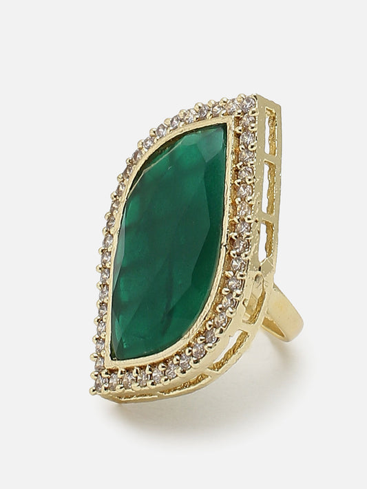 GREEN STONE RING FOR WOMEN