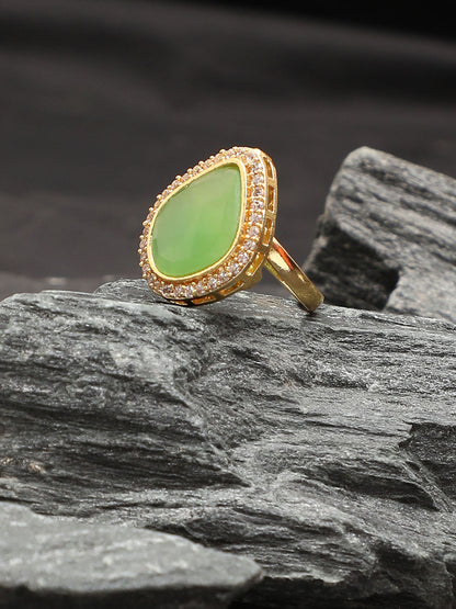 GREEN STONE RING FOR WOMEN