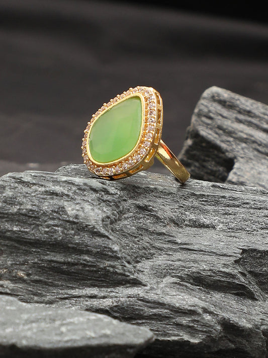GREEN STONE RING FOR WOMEN