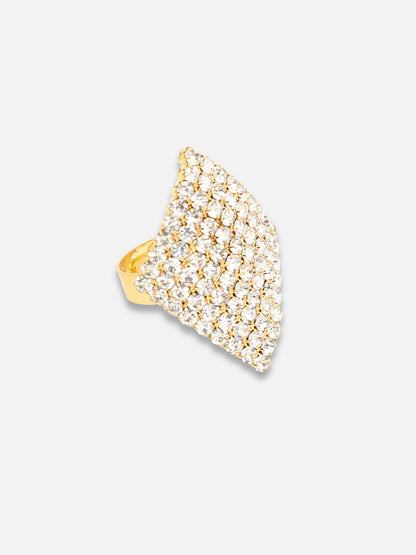 Gold Plated Party Designer Stone Ring For Women