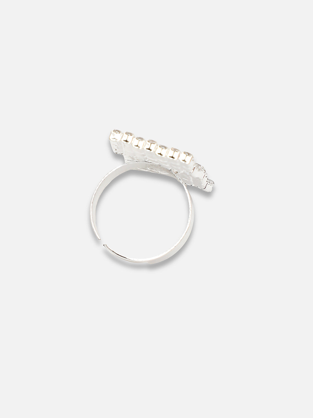 Silver Plated Party Designer Stone Ring For Women
