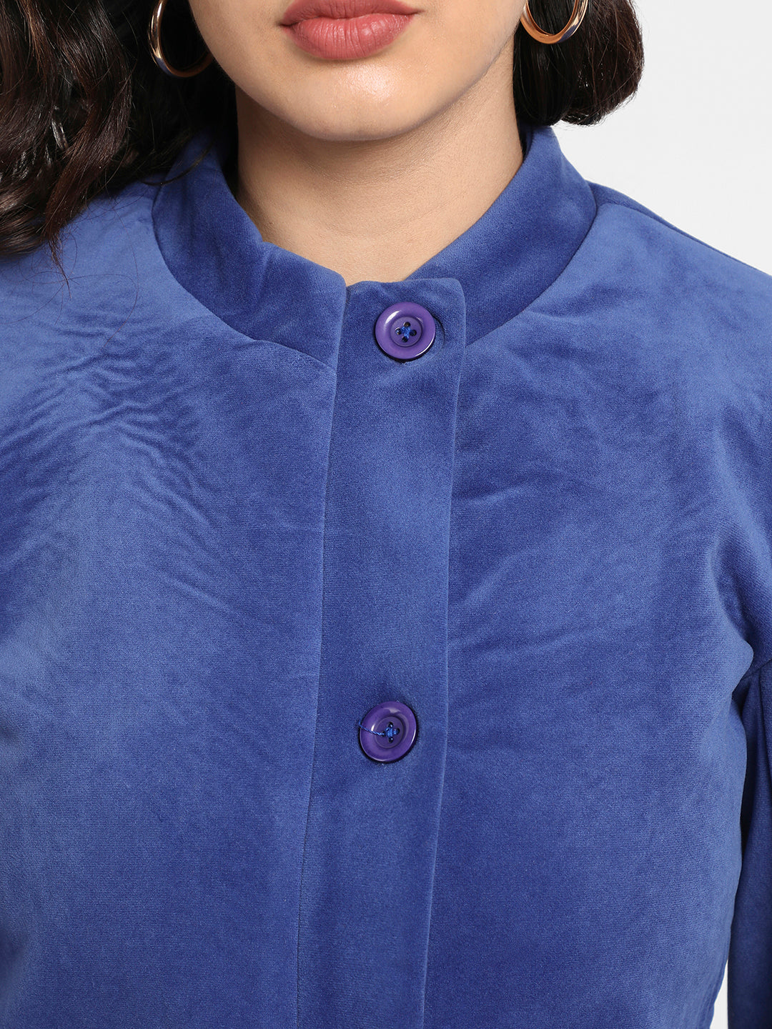 Single-Breasted Blazer With Power Shoulders