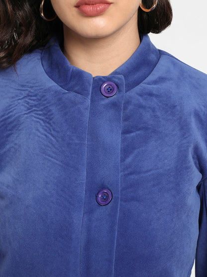 Single-Breasted Blazer With Power Shoulders