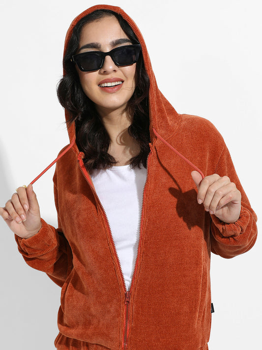 Ribbed Hoodie With Zip-Closure