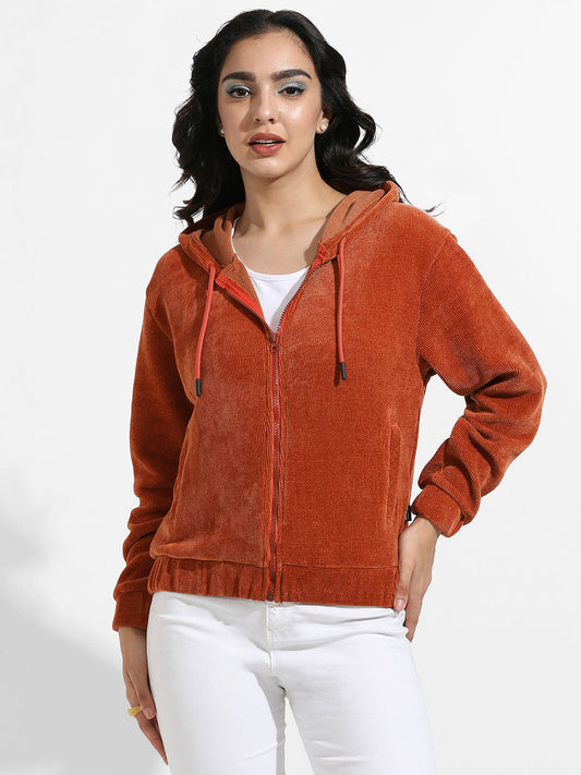 Ribbed Hoodie With Zip-Closure